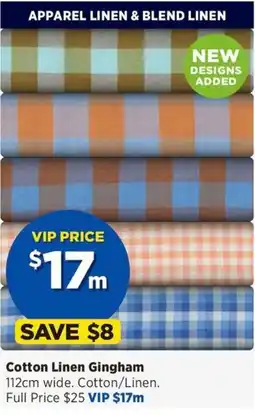 Spotlight Cotton Linen Gingham offer