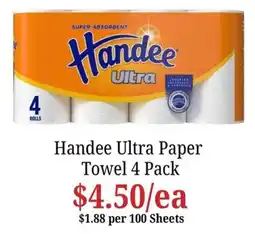 Farmer Jack's Handee Ultra Paper Towel offer