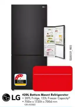 The Good Guys LG 420L Bottom Mount Refrigerator offer