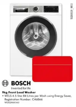 The Good Guys Bosch 9kg Front Load Washer offer