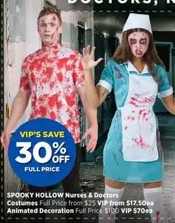 Spotlight SPOOKY HOLLOW Nurses & Doctors Costumes offer