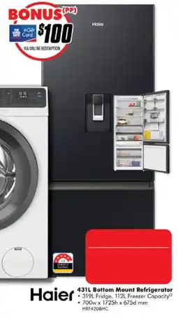 The Good Guys Haier 431L Bottom Mount Refrigerator offer