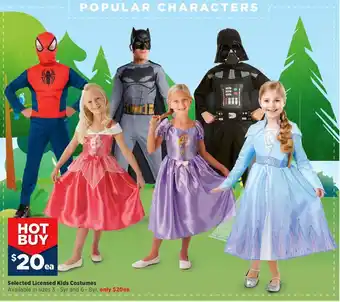 Selected Licensed Kids Costumes