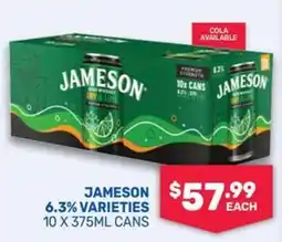Bottlemart Jameson 6.3% Varieties offer