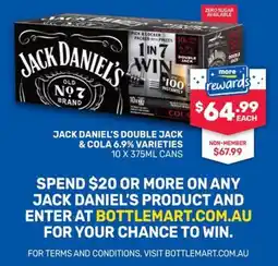 Bottlemart Jack Daniel's Double Jack & Cola 6.9% Varieties offer