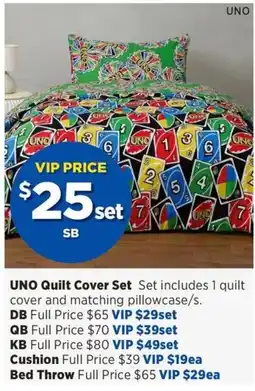 Spotlight UNO Quilt Cover Set offer