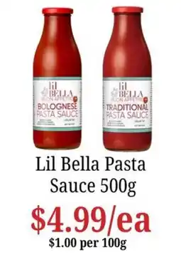Farmer Jack's Lil Bella Pasta Sauce offer