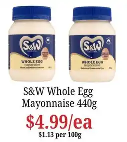 Farmer Jack's S&W Whole Egg Mayonnaise offer