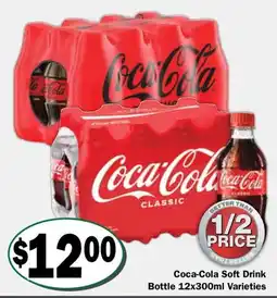 Friendly Grocer Coca-Cola Soft Drink Bottle 12x300ml Varieties offer