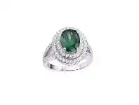 Bevilles Jewellery Gina Liano Green With Envy Double Halo Oval Ring offer
