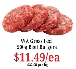 Farmer Jack's WA Grass Fed 500g Beef Burgers offer