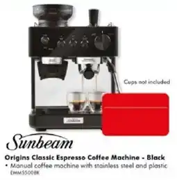 The Good Guys Sunbeam Origins Classic Espresso Coffee Machine - Black offer