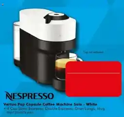 The Good Guys Nespresso Vertuo Pop Capsule Coffee Machine Solo - White offer