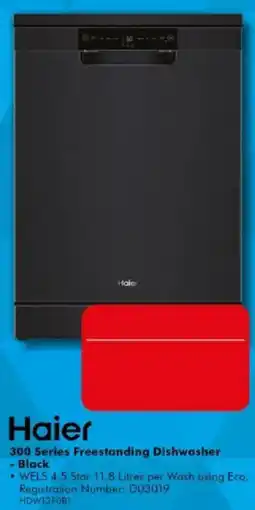 The Good Guys Haier 300 Series Freestanding Dishwasher - Black offer