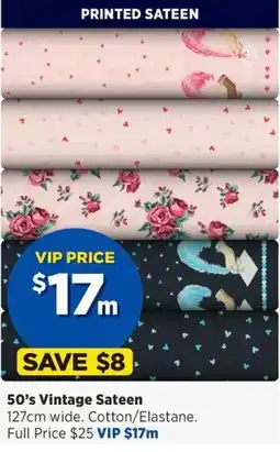 Spotlight 50's Vintage Sateen offer