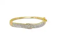 Bevilles Jewellery 9ct Yellow Gold 0.55ct Diamond Wave Bracelet offer