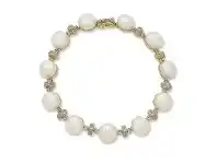 Bevilles Jewellery 9ct Yellow Gold Diamond and Freshwater Pearl Bracelet offer