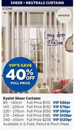 Spotlight Eyelet Sheer Curtains offer