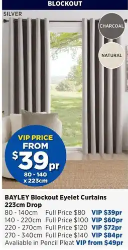 Spotlight Bayley Blockout Eyelet Curtains offer