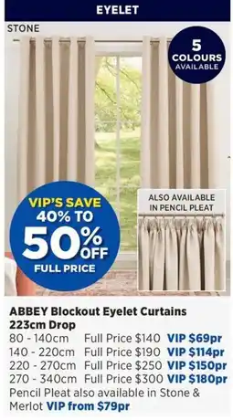 Spotlight Abby Blockout Eyelet Curtains offer