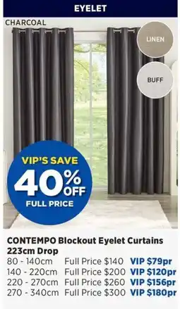 Spotlight Contempo Blockout Eyelet Curtains offer
