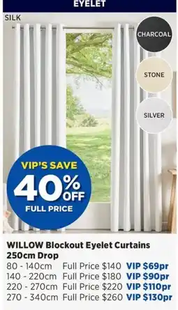 Spotlight Willow Blockout Eyelet Curtains offer