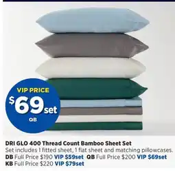 Spotlight DRI GLO 400 Thread Count Bamboo Sheet Set offer