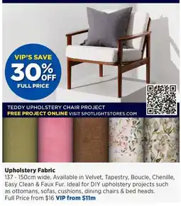 Spotlight Teddy Upholstery Chair Project offer