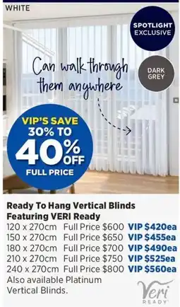 Spotlight Ready To Hang Vertical Blinds Featuring VERI Ready offer