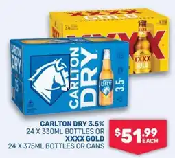 Bottlemart Carlton Dry 3.5% or XXXX Gold offer