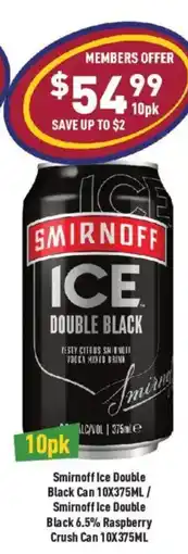 Liquor Legends Smirnoff Ice Double Black offer