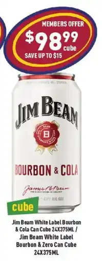 Liquor Legends Jim Beam Bourbon & Cola Can Cube offer