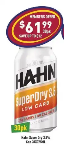 Liquor Legends Hahn SuperDry 3.5% offer