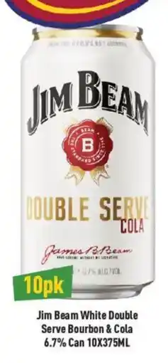 Liquor Legends Jim Beam White Double Serve Bourbon & Cola offer