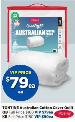 Spotlight Tontine Australian Cotton Cover Quilt offer