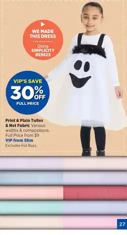 Spotlight Print & Plain Tullies & Net Fabric offer
