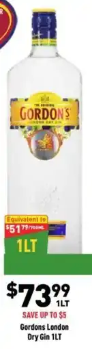 Liquor Legends Gordons London Dry Gin offer
