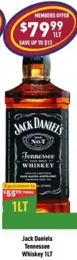 Liquor Legends Jack Daniels Tennessee Whiskey offer