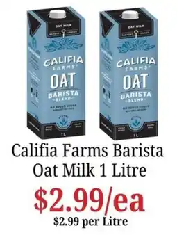Farmer Jack's Califia Farms Barista Oat Milk offer