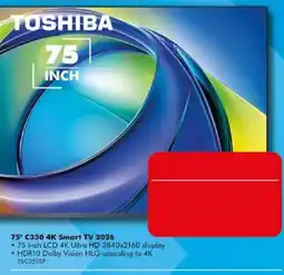 The Good Guys TOSHIBA 75" C350 4K Smart TV 2026 offer