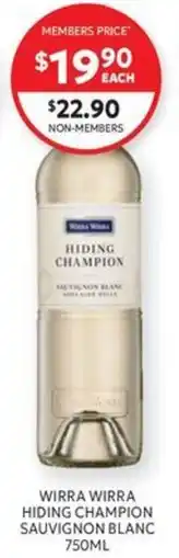 Harry Brown Wirra Wirra Hiding Champion Sauvignon Blanc offer