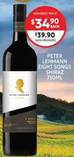 Harry Brown Peter Lehmann Eight Songs Shiraz offer