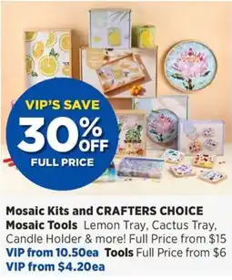 Spotlight Mosaic Kits and CRAFTERS CHOICE Mosaic Tools offer