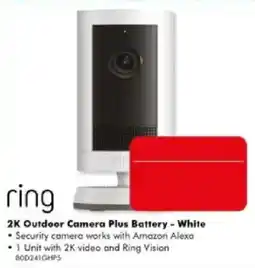 The Good Guys ring 2K Outdoor Camera Plus Battery - White offer