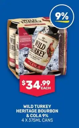 Bottlemart Wild Turkey Heritage Bourbon & Cola 9% offer