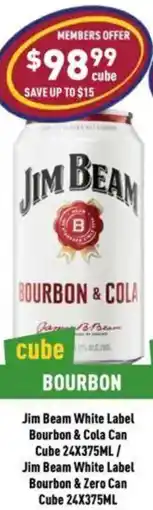 Liquor Legends Jim Beam White Label Bourbon & Cola Can Cube offer