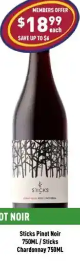 Liquor Legends Sticks Pinot Noir/Sticks Chardonnay offer