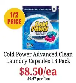 Farmer Jack's Cold Power Advanced Clean Laundry Capsules offer
