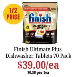 Farmer Jack's Finish Ultimate Plus Dishwasher Tablets offer