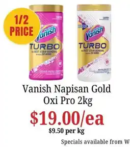 Farmer Jack's Vanish Napisan Gold Oxi Pro offer